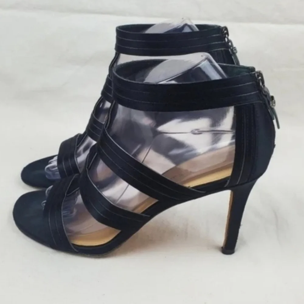 Via Spiga black cage heel sandals